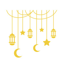 Gold Hanging Lantern Decoration