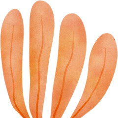 Orange leaves watercolor texture illustration