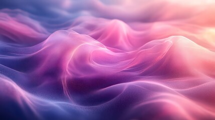 Obraz premium Abstract Dreamy Pink and Purple Waves: A Serene Digital Landscape