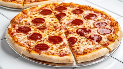 Delicious Margherita pizzas with fresh basil, mozzarella, and vibrant tomato sauce, a classic Italian favorite.