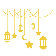 Gold Hanging Lantern Decoration