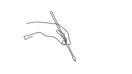 Hand with heart one line art animation,love feeling concept continuous contour drawing motion,hand-drawn ,festive design romantic video Valentine's Day simple minimalist design.4k self-drawing movie