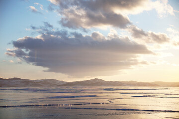 Fototapeta premium ice of Lake Baikal, winter landscape