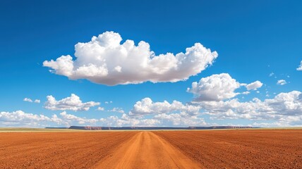 Fototapeta premium Beautiful Clouds Over a Serene Landscape at Sunset, Reflecting Nature's Splendor and Tranquility.