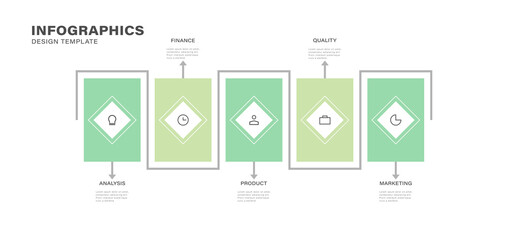 Vector Infographic label design template with icons and 5 options