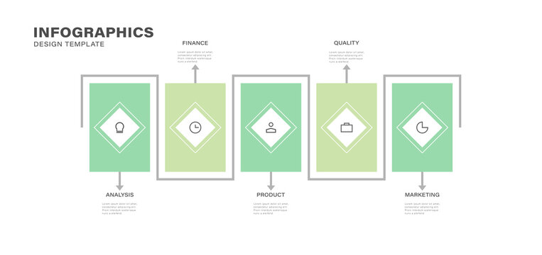 Vector Infographic label design template with icons and 5 options