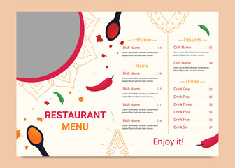 Elegant restaurant Food Menu Template, Restaurant cafe menu, template design, Menu template, Set A4 menu editable vector format