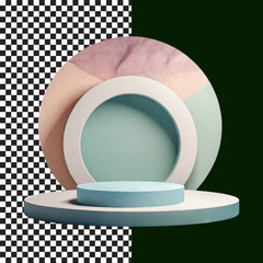 Premium podium, Sophisticated Two-Layer Pedestal for Elegant Product Display on transparent background, png, psd
