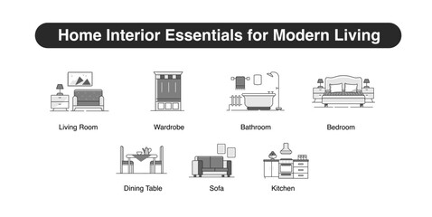 Modern Home Interior Essentials – Living Room, Bedroom, Kitchen, and More