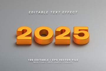 Gold 2025 Modern Editable Text Effect Art Design