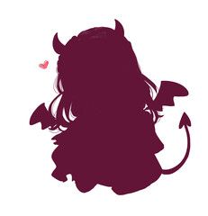 小悪魔な女性　影絵