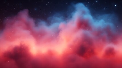Celestial Cloudscape Pink Blue Starscape Night Sky