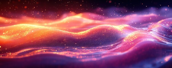 Obraz premium Abstract Glittering Landscape: A Digital Dreamscape