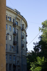 Facade of Stalinist residential buildings