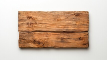 Rustic Weathered Brown Wooden Signboard on Gray Background