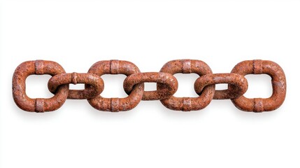 Obraz premium Rusty Chain Links On White Background