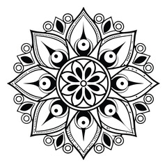 black and white mandala