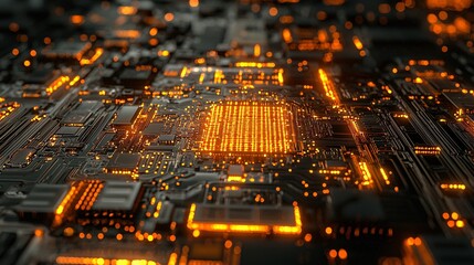 Obraz premium robotics concept. Automated semiconductor production robot image