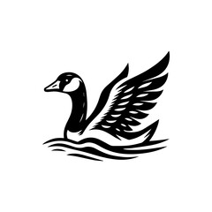 swan logo design in water