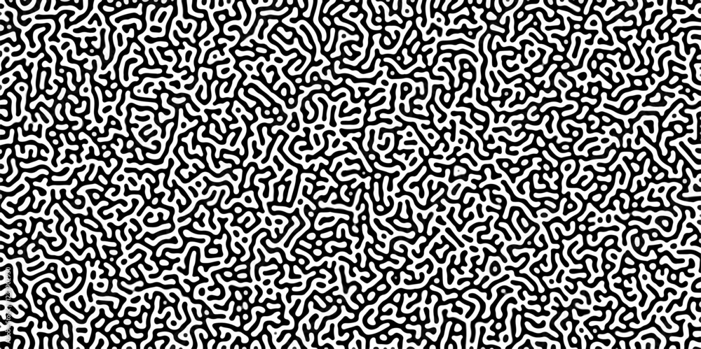 Fototapete monochrome turing reaction background. abstract pattern background. linear design with biological sh
