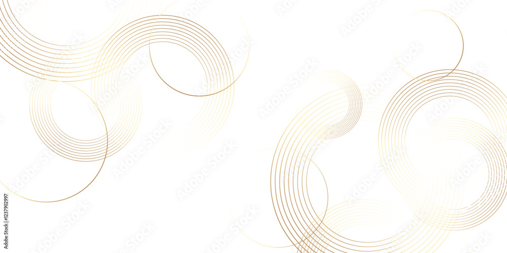 Aufkleber abstract white background with golden circle rings. spiral sound wave rhythm line and blind dynamic 