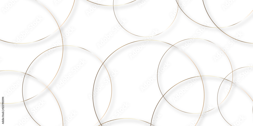 Aufkleber Abstract background golden circle stock line background. abstract artistic of geometric background Gold circles abstract seamless vector pattern. Minimal style white website banner, decoration Vector.