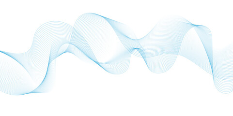 Smooth wave abstract vector background layout design.background image with dynamic curves.Abstract blue futuristic blend waves lines technology background and sound wave lines on white background.	
