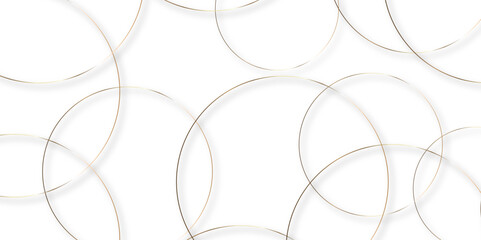 Abstract background golden circle stock line background. abstract artistic of geometric background Gold circles abstract seamless vector pattern. Minimal style white website banner, decoration Vector.