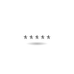 Five stars 5 stars rating icon with shadow