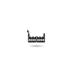Naklejka premium Green factory icon with shadow