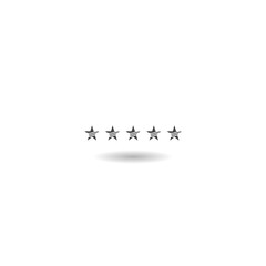 Five stars 5 stars rating icon with shadow