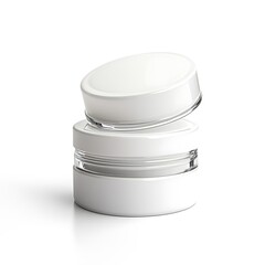 Obraz premium Luxurious Night Cream Jars arranged on Clean White Background for Skincare Products