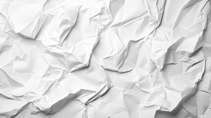 Obraz premium Crumpled paper texture, studio shot, white background