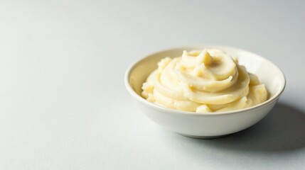 Creamy Mashed Potato Delight in a Simple White Bowl, Perfect for a Comforting Meal