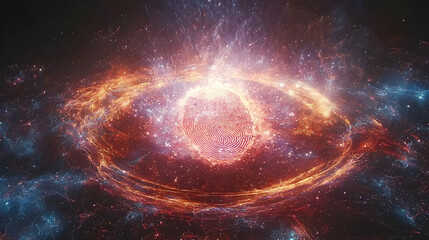 Obraz premium Cosmic explosion, nebula, space, energy, swirling gases, background stars, science fiction art