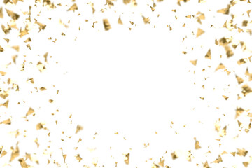 3D Lots of gold confetti background.