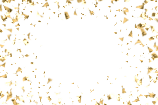 3D Lots of gold confetti background.
