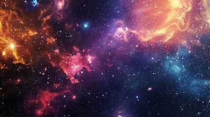 Expansive outer space night sky showcasing a shimmering starfield, radiant galaxies, and infinite cosmic universe in a deep black celestial background