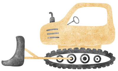 Cute watercolor bulldozer construction machine illustration © TsaProjects