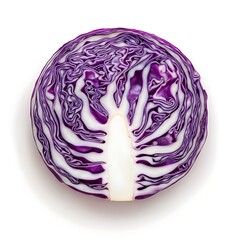 Fototapeta premium Fresh Slice Red Cabbage Vegetable Isolated on Firm Background