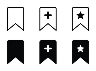 Minimalist Bookmark Icon Designs in Black and White