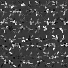 Vintage seamless black and white floral pattern. Vector illustration.