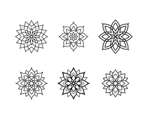 set of snowflakes mandala