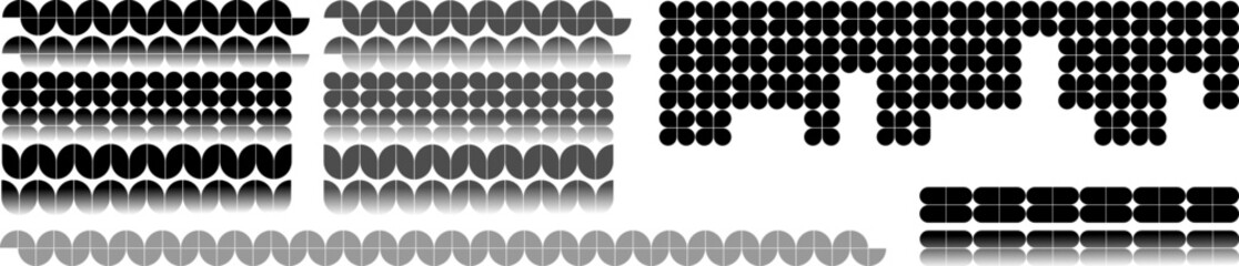 Abstraktes Vektor Design Set - Elemente mit Formen - Vektorformen Bordüre und Ränder mit einfachen Mustern und Texturen