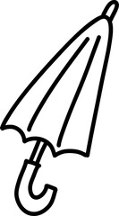 Umbrella autumn doodle line art outline vector