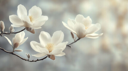 Fototapeta premium white magnolia flowers