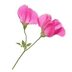 Sweet Pea Flower Isolated on Firm White Background