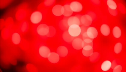 vibrant red background, abstract bokeh effect, blurred circular lights, festive atmosphere, ruby glow, soft focus, romantic mood, holiday ambiance, dynamic lighting, warm tones, shimmering texture, ou