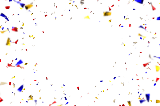 3D Dynamic colorful & metallic confetti background.