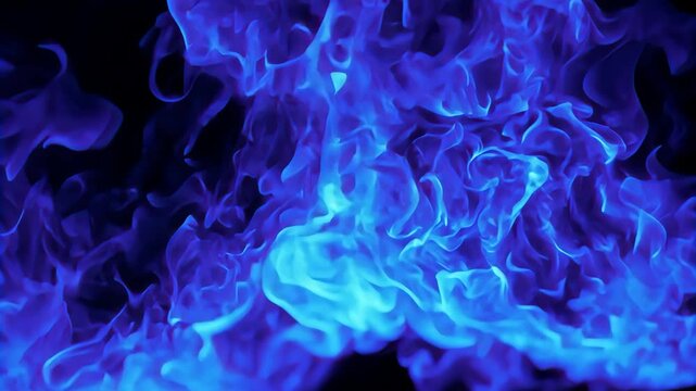 Mesmerizing blue flame growth: dynamic fire expansion over time
